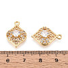 Brass Pave Clear Cubic Zirconia Pendants KK-T077-39G-3