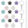 DIY Paw Print Alloy Enamel Pendants Keychain Making Kits DIY-YW0010-02-1