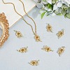 8Pcs Brass Micro Pave Cubic Zirconia with Resin Pendants KK-BBC0020-65-3