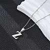 201 Stainless Steel Crystal Rhinestone Initial Pendant Necklaces FS-WG28760-20-1