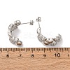 Brass Micro Pave Clear Cubic Zirconia Stud Earrings EJEW-D322-07P-02-5