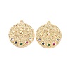 Brass Micro Pave Colorful Cubic Zirconia Pendants KK-E068-VC152-2