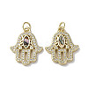 Brass Micro Pave Cubic Zirconia Pendants KK-G485-22E-G-1