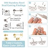 40Pcs 2 Style 304 Stainless Steel Ball Post Stud Earring Findings STAS-SC0005-25-2