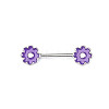 Brass Enamel Purple Flower Barbell Nipple Rings FS-WGE2017-08-1