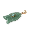Natural Green Aventurine & Synthetic Turquoise Carved Pendants G-Z084-01G-04-2