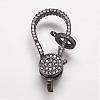 Brass Micro Pave Cubic Zirconia Lobster Claw Clasps ZIRC-G095-54B-1