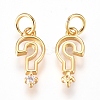 Brass Punctuation Charms ZIRC-L070-84G-1