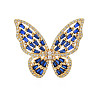 Cubic Zirconia Butterfly Open Cuff Rings RJEW-N037-016-02LG-1