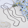 2Pcs 2 Styles 304 Stainless Steel Box Chain Necklaces NJEW-LP0003-30-1