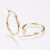 304 Stainless Steel Hoop Earrings EJEW-F105-12G-2