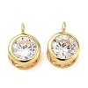 Brass Pave Clear Cubic Zirconia Pendants CU-CBA42CA-04C-G-1