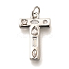 Brass Micro Pave Clear Cubic Zirconia Pendants KK-G521-01P-T-1