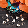 60Pcs 2 Colors Light Gold Alloy Enamel Pendants ENAM-CJ0001-68-5