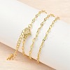 2.5MM Brass Dapped Chain Necklaces NJEW-P339-02A-G-1