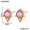 304 Stainless Steel Cubic Zirconia Stud Earrings STAS-OY009-15G-9