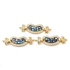 Rack Plating Brass Micro Pave Clear Cubic Zirconia Heart Connector Charms KK-K385-99G-03-1