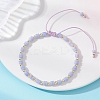 Flat Round Synthetic Blue Lace Agate Beads Braided Bead Bracelets BJEW-JB13247-01-1