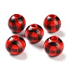 Printed Wood European Beads WOOD-Z002-09A-1