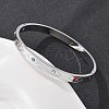 Eye 304 Stainless Steel Rhinestone Bangles for Women BJEW-Z092-09P-1