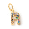 Brass Micro Pave Colorful Cubic Zirconia Charms ZIRC-F092-01-R-1