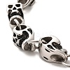 304 Stainless Steel Skull Link Chain Bracelets BJEW-E094-11AS-2