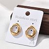 304 Stainless Steel Chunky Oval Studs Earrings for Women LS-EJEW-K306-28G-2