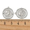 Brass Pave Clear Cubic Zirconia Pendants KK-N254-101P-3