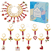 Valentine's Day Theme 8Pcs Alloy Enamel & Acrylic Pendant Locking Stitch Markers HJEW-SC00102-1