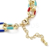 Brass Cable with Enamel Chain Necklaces NJEW-L170-12G-3