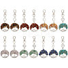 14Pcs 7 Styles Chakra Natural & Synthetic Gemstone Chips Beads & Alloy Tree of Life Pendant Decorations HJEW-FH00150-1