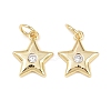 Brass Micro Pave Cubic Zirconia Charms KK-Z146-24G-1