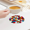 1Pc Round Wool Felt Ball Coasters AJEW-LP0005-94-3