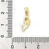Rack Plating Leaf Brass Clear Cubic Zirconia Pendants KK-S407-13G-C-3