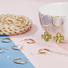 12Pcs Brass Ring Stud Earring Findings KK-BC0011-04-5