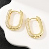 Rectangle Brass Micro Pave Clear Cubic Zirconia Hoop Earrings EJEW-D348-11G-1