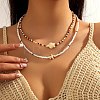 Summer Beach Natural Shell Pendant Glass Seed Beaded Necklaces for Women FS-WGEF253-04-1