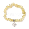 Natural Citrine Chip Beaded Stretch Bracelets BJEW-JB11133-03-1