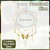 2Pcs 2 Colors Alloy Enamel Butterfly Pendant Double Layer Necklaces for Women NJEW-OC0001-05-2