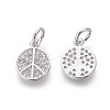 Brass Micro Pave Cubic Zirconia Charms X-ZIRC-J021-02P-RS-2
