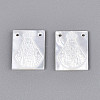 Natural White Shell Mother of Pearl Shell Pendants SSHEL-S264-002B-1