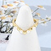 Heart Brass Open Cuff Rings for Women RJEW-R011-02G-2