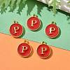 Golden Plated Alloy Enamel Charms X-ENAM-S118-03P-5