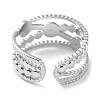 Tarnish Resistant 304 Stainless Steel Criss Cross Cuff Ring Findings STAS-P334-07P-3