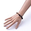 Natural Wood Beads Stretch Bracelets BJEW-JB05231-01-4