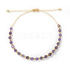 Natural Amethyst Round Beaded Braided Bracelets for Women TK4994-1-1