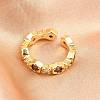 Brass Micro Pave Cubic Zirconia Cuff Rings for Women RJEW-Z113-46G-4