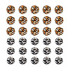 100Pcs 2 Patterns Printed Natural Wooden Beads WOOD-BY0001-01-2