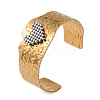 Hammered 304 Stainless Steel Cuff Bangles for Women BJEW-D465-03GP-2