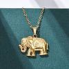 Elephant 304 Stainless Steel Pendant Necklaces NJEW-H059-06G-3
